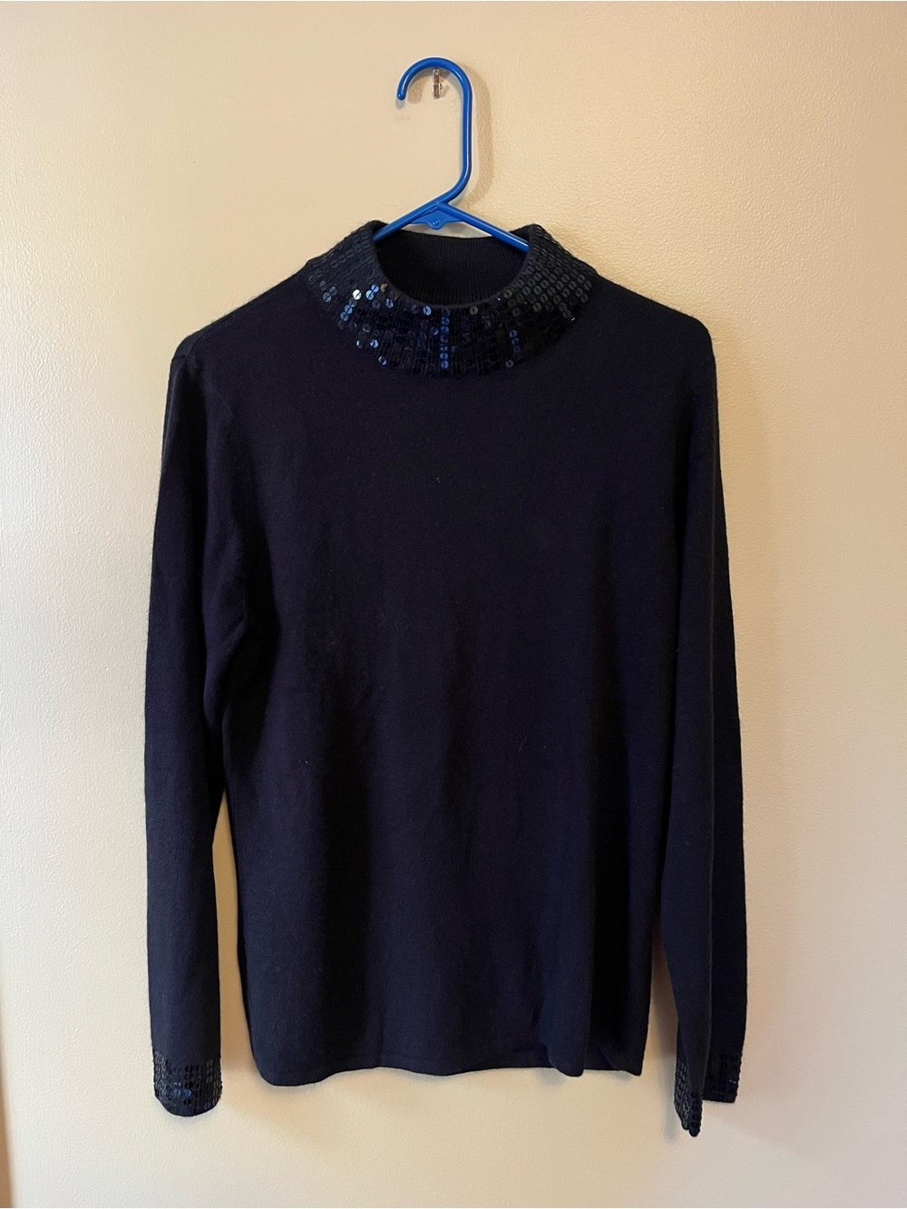 Black Sequin Collar Karen Scott Sweater